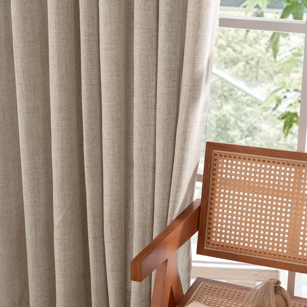 Burlap Linen Kitchen Curtains 36 Inch Window Over Sink 2 Panels (2 Count)
