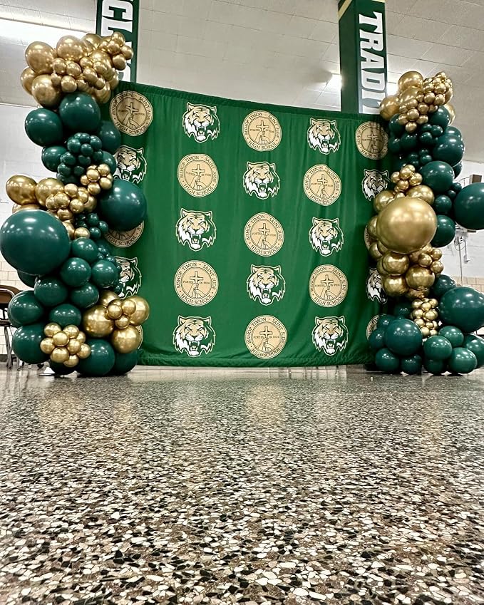 Green and Gold Balloons, 50pcs 12 inch Green Gold Confetti Balloons with Gold Ribbons for Bridal Shower Christmas Birthday St. Patrick's Day Theme Party Decorations