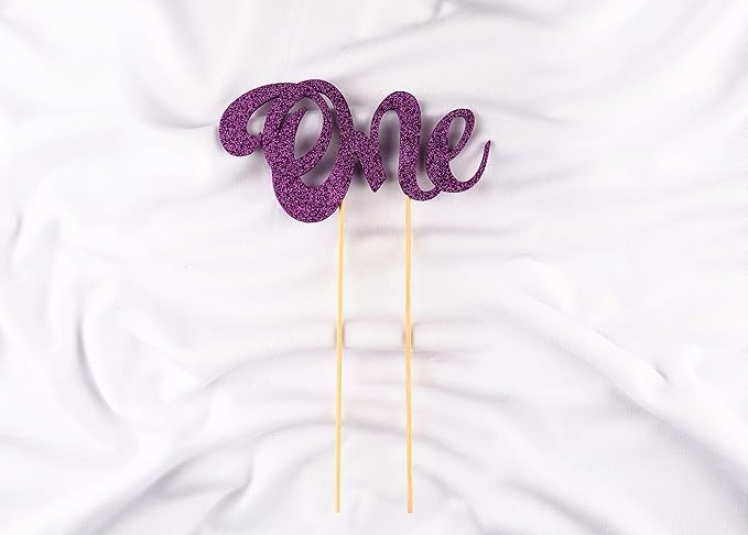 Lavender One Cake Topper Decoration, Elegant Number One Cake Topper for First Birthday Celebration, Party Cake Decoration for Dessert Table, Photo Display and Event Supplies