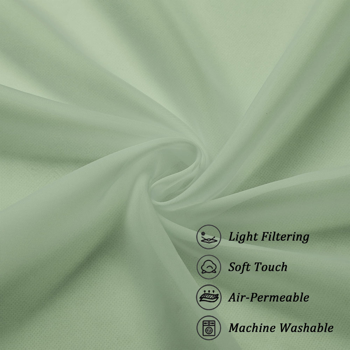 Sheer Window Curtains 144 inch Extra Long 2PCS
