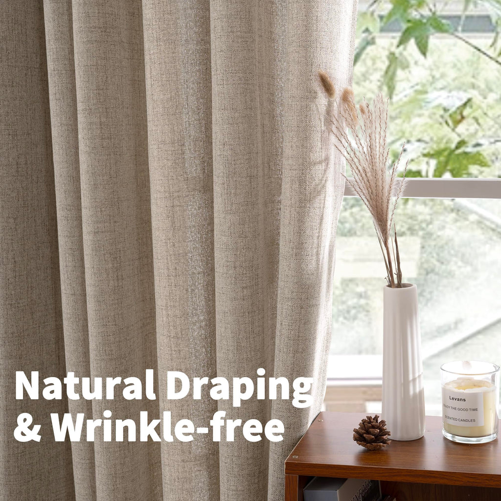 Burlap Linen Kitchen Curtains 36 Inch Window Over Sink 2 Panels (2 Count)
