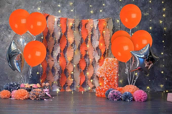 Treasures Gifted Burnt Orange Balloons - 72 Pack Orange Latex Matte 12 Inch Balloons - Party Supplies - Globos Naranjas