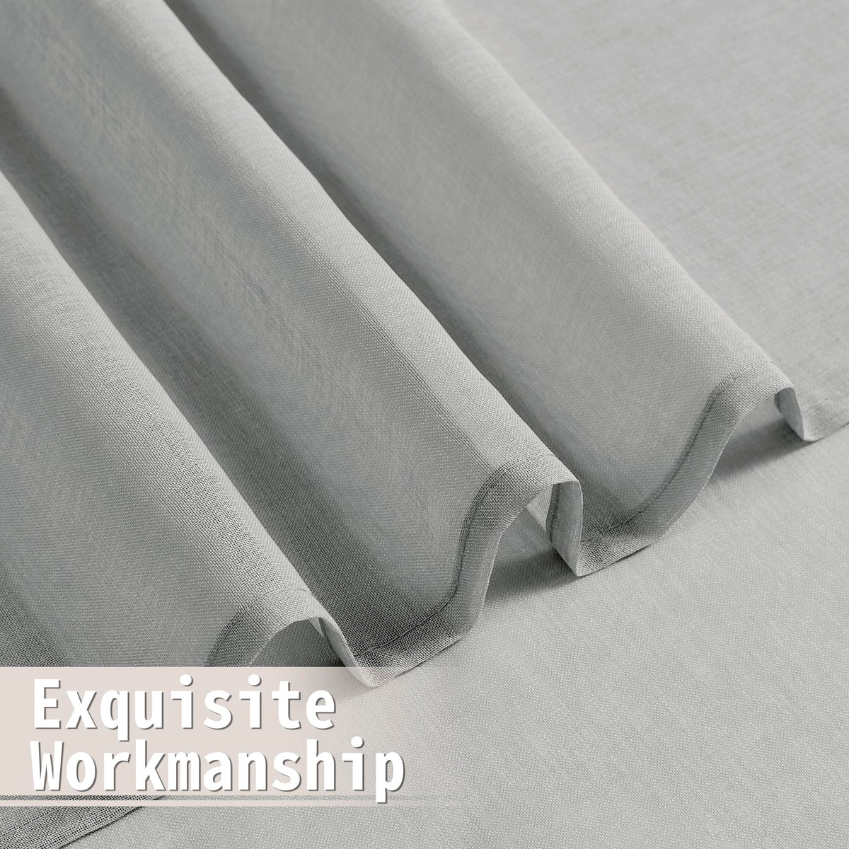 Small Sheer Door Curtain Closet Linen Textured Curtain Sheers Doorway Light Filtering Voile French Door Rod Pocket Curtains Patio Glass Doors