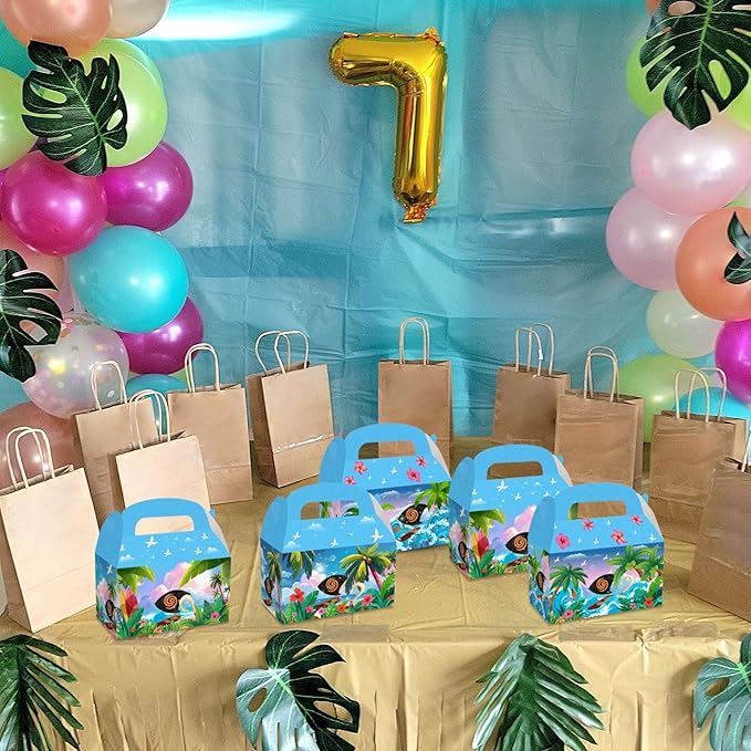 JeVenis 12 PCS Hawaii Party Treats Goodies Candy Gift Box Hawaii Birthday Party Supplies Hawaii Party Favors Treat Goodies Sweets Favors Bags Boxes for for Birthday Halloween Luau Party Decorations