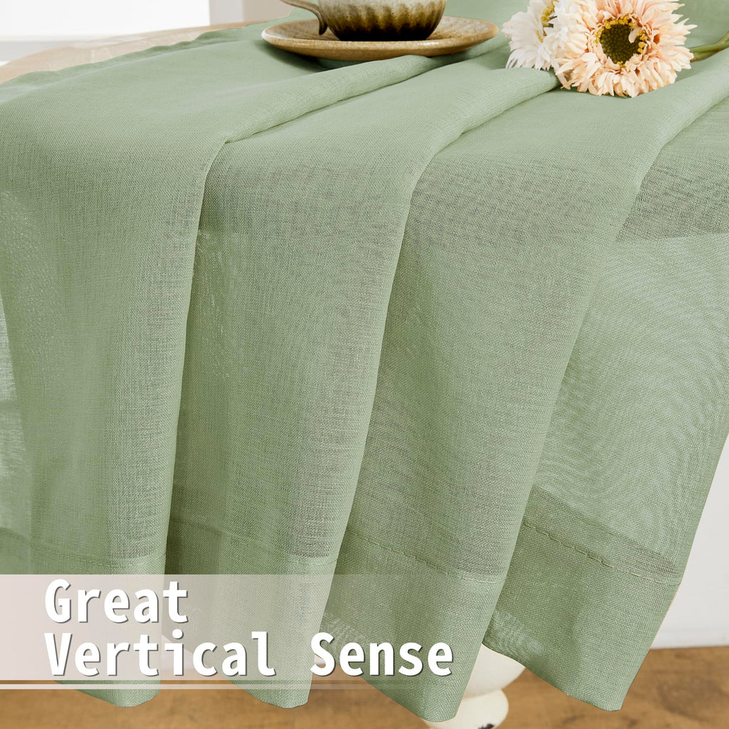 Sheer Door Curtain Closet Linen Textured Curtains Sheer Doorway Light Filtering Voile Patio Glass Doors Rod Pocket Curtain French Door