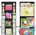 Simple Houseware Double-Sided Hanging Gift Wrap Organizer Storage Pockets, Black (Set of 1)