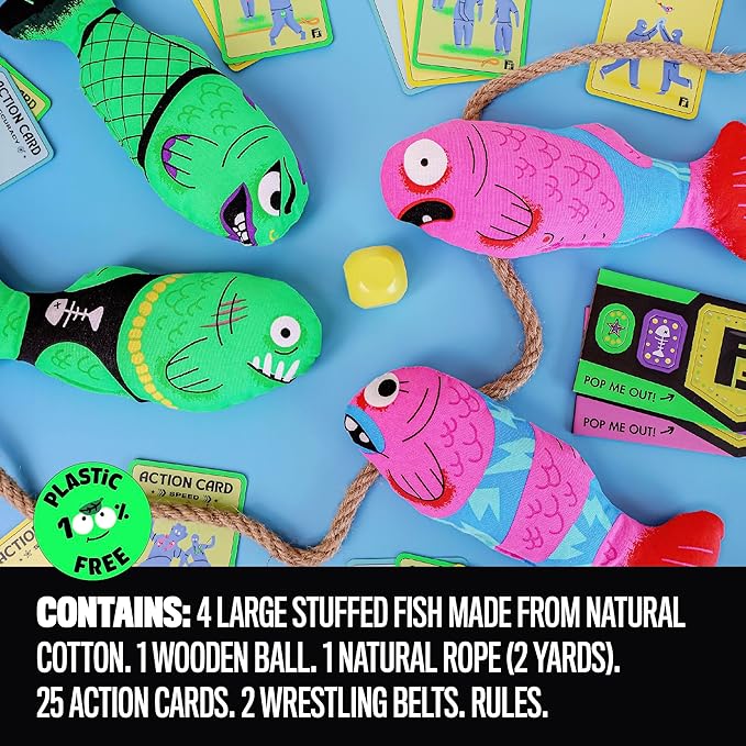Fish Fight – Funny Flopping Fish Game for Kids & Adults | Outdoor Summer Party Game for Beach, Backyard, Pool, Family & Friends