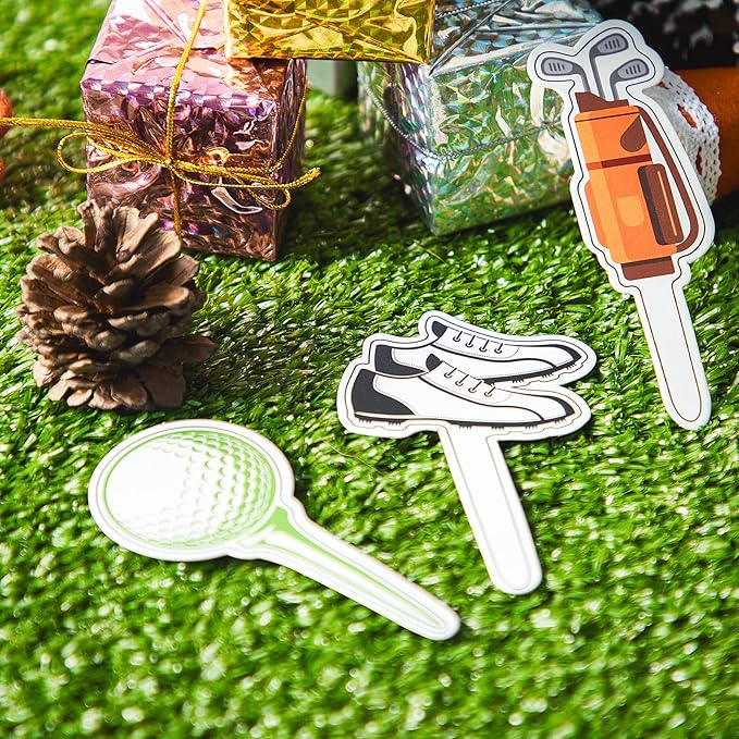 Golf Theme Cupcake Toppers Golf Shoe Cupcake Picks Golf Bag Toothpicks Golf Ball Birthday Cake Decorations for Baby Shower Party Favors Supplies (48 Pcs)