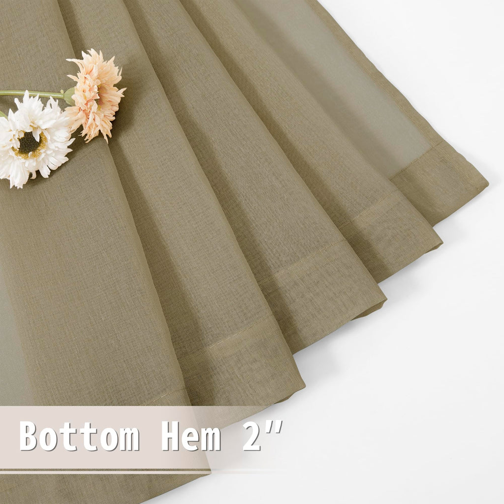 Sheer Door Curtains Closet Linen Textured Curtains Sheer Doorway Light Filtering Voile French Doors Rod Pocket Curtain Patio Glass Door