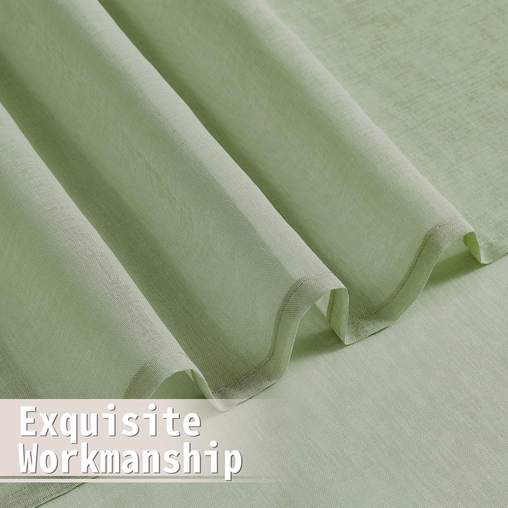 Sheer Door Curtains Closet Linen Textured Curtain Sheers Doorway Light Filtering Voile Patio Glass Door Rod Pocket Curtains French Doors