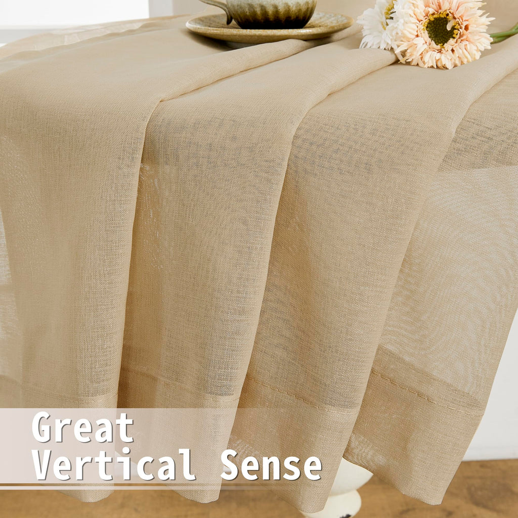 Sheer Door Curtains Closet Linen Textured Curtain Sheers Doorway Light Filtering Voile French Doors Rod Pocket Curtains Patio Glass Door