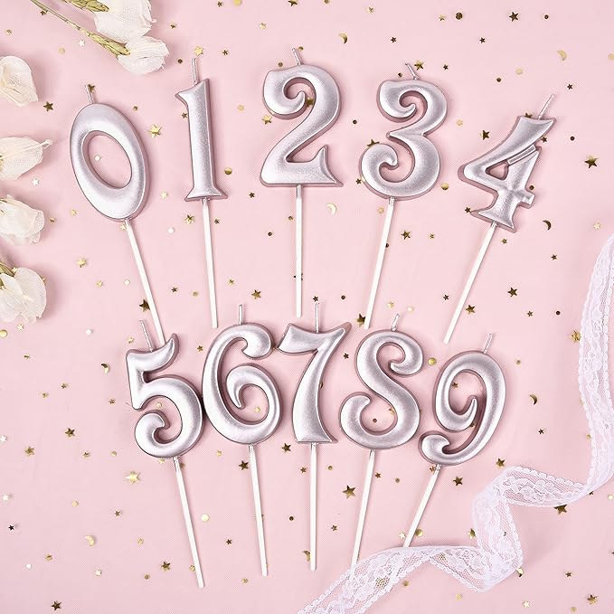 PHD CAKE 2.76 Inch Elegant Rose Gold 1 Number Birthday Candles, Rose Gold Number Candles, Cake Number Candles, Party Celebration