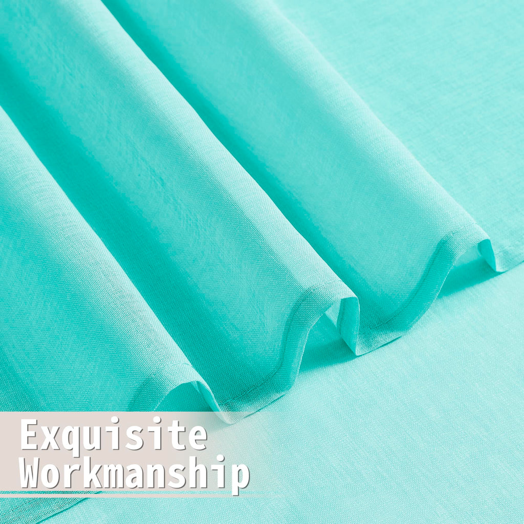 Small Sheer Door Curtain Closet Linen Textured Curtain Sheers Doorway Light Filtering Voile French Door Rod Pocket Curtains Patio Glass Doors