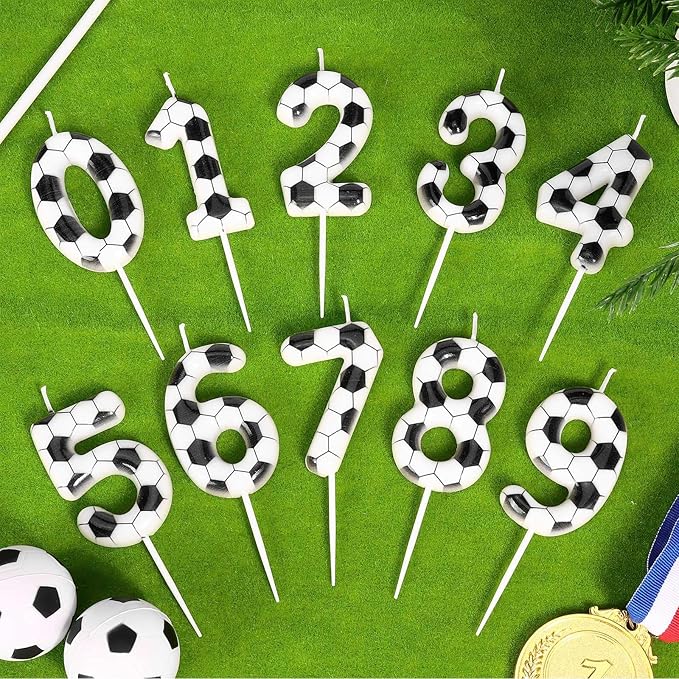 Soccer Number 3 Birthday Candle, 3rd Birthday Candle Sport-Theme Cake Topper, Soccer Theme Party Decorations for Boys Girls, Party Supplies Birthday Gifts