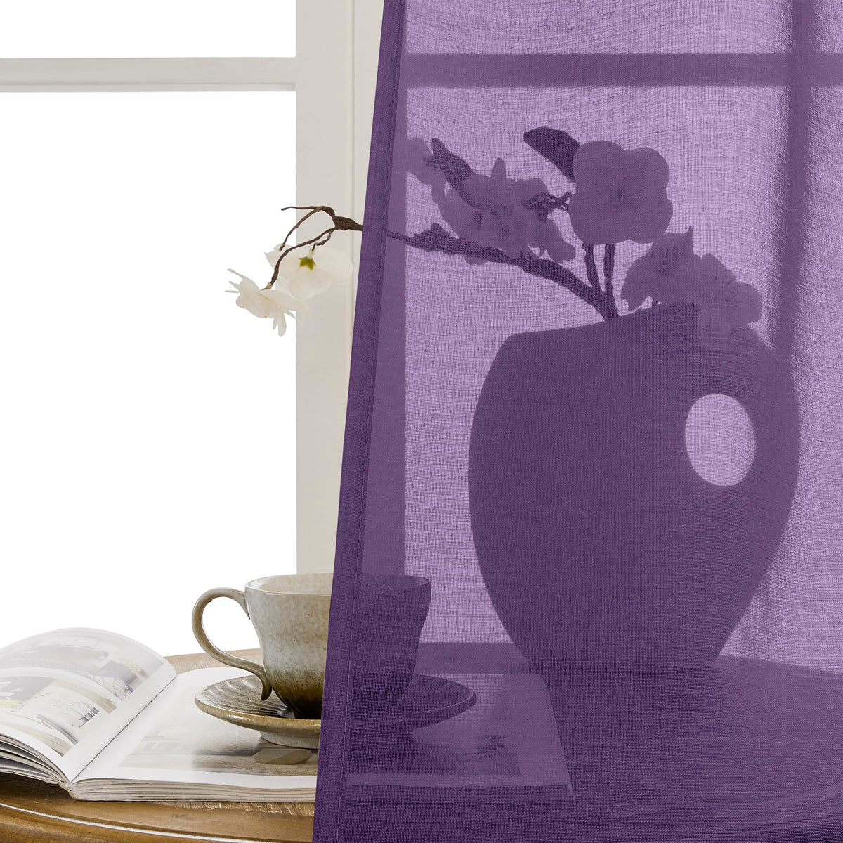 Small Sheer Door Curtain Closet Linen Textured Curtain Sheers Doorway Light Filtering Voile French Door Rod Pocket Curtains Patio Glass Doors