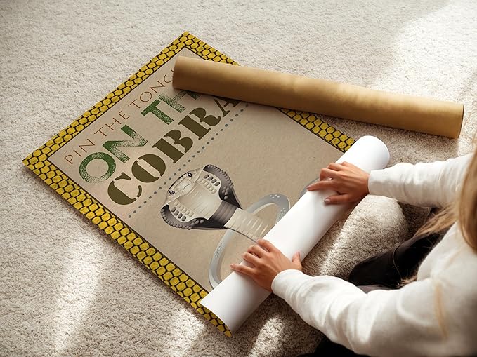 Silly Goose Gifts Reptile Snake Cobra Pin Game Activity Themed Birthday Party Supply, Fun Kids Idea Poster Stickers