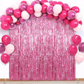 KatchOn, Valentines Day Decorations Set - Huge, Pack of 52 | Pink Fringe Backdrop Curtain and Latex Balloons for Galentines Day Decorations | Bachelorette, Birthday Decoration | Pink Party Decoration