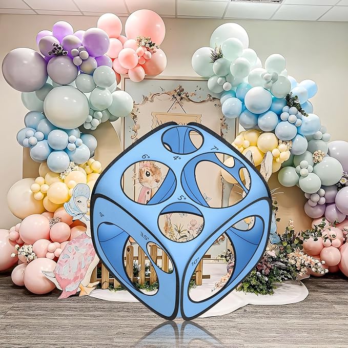 13 Sizes Balloon Sizer Cube Box (2-12 Inch), Collapsible Balloon Measurement Tool for Party Arch Decorations & Columns
