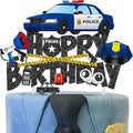 Police officer Cake Topper Police Birthday Cake Pick Police Car Birthday Party Decoration Police Party Cake Decor for Police Retirement Baby Shower Supplies