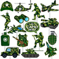 36pcs Camo Cupcake Toppers Camouflage Cake Decorations Military Cupcake Picks for Army Soldier Theme Birthday Party Baby Shower Supplies
