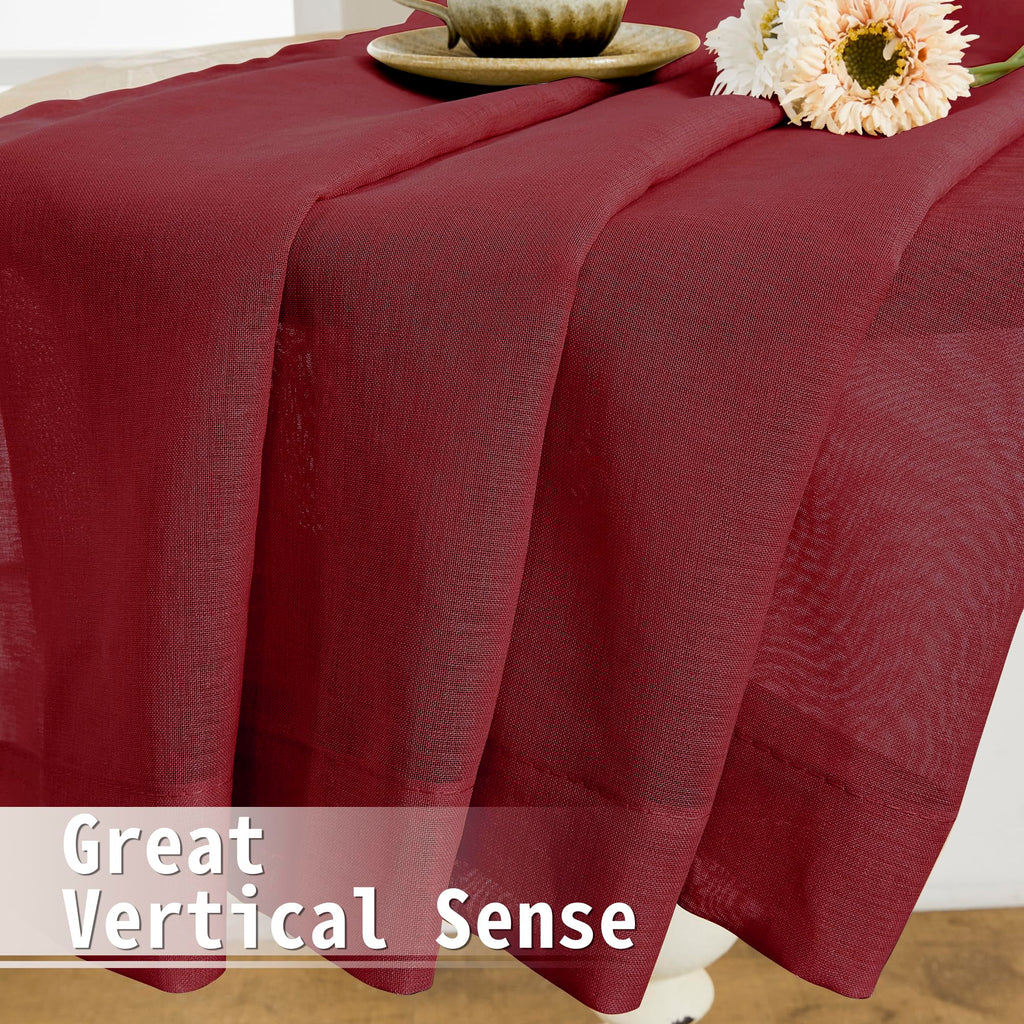 Short Sheer Door Curtains Closet Linen Textured Curtains Sheer Doorway Light Filtering Voile Patio Glass Door Rod Pocket Curtain French Doors