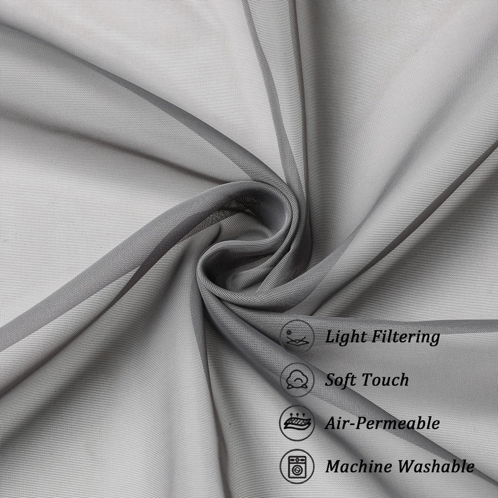 Voile Sheer Window Curtain Panels 54 Inch Long