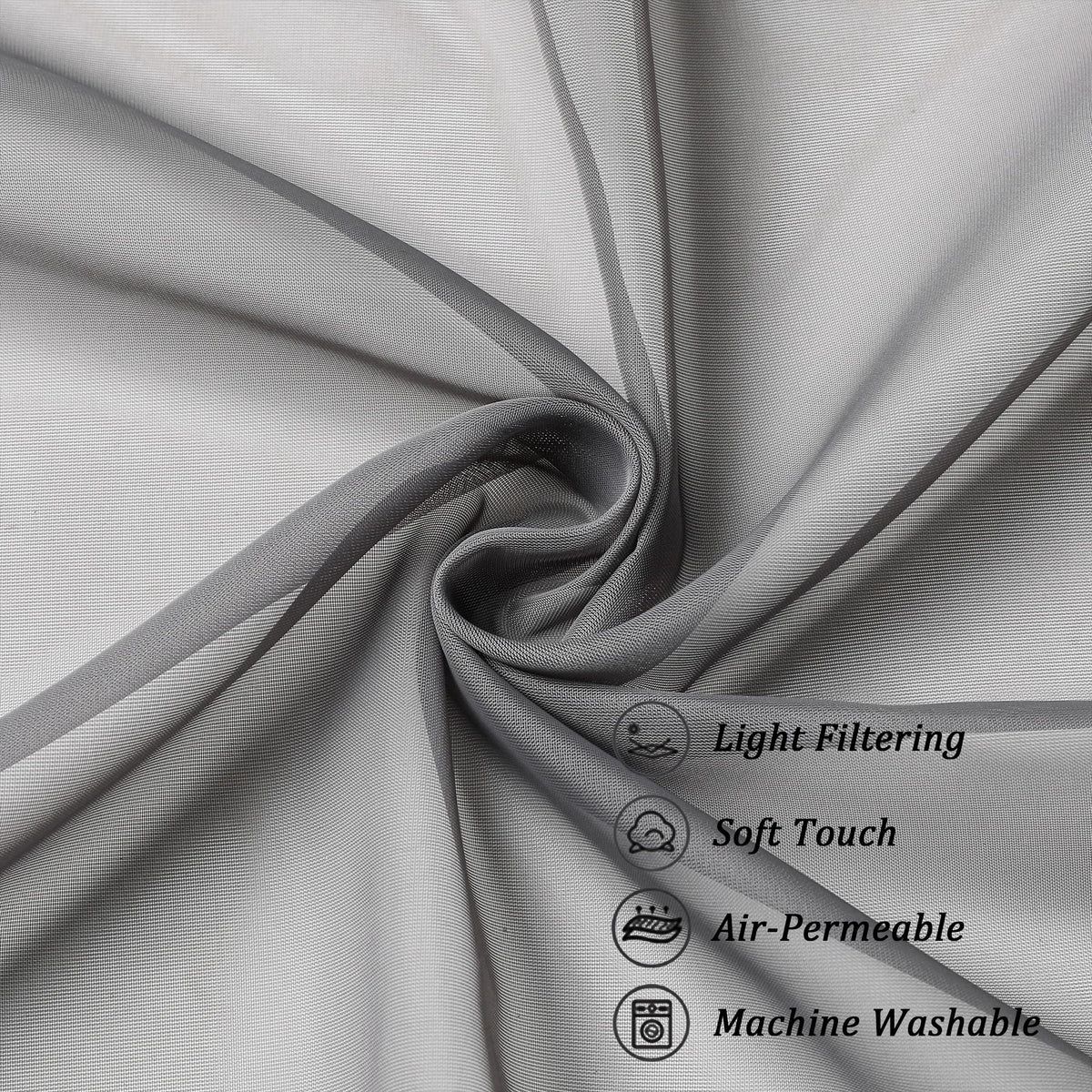 Voile Sheer Window Curtain Panels 54 Inch Long